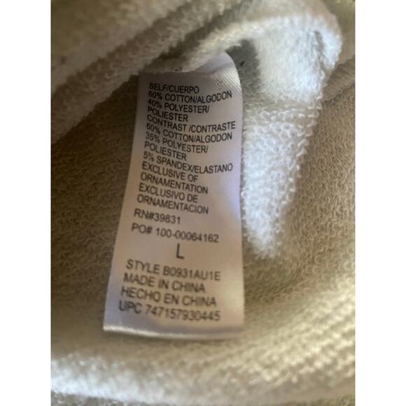 Democracy Paisley Patch Knit Sweatshirt Beige Purple Women’s Size Large - Picture 3 of 8